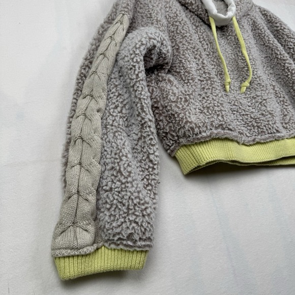 Free People Wild Heart Faux Shearling Pullover Size L Green - Picture 9 of 14